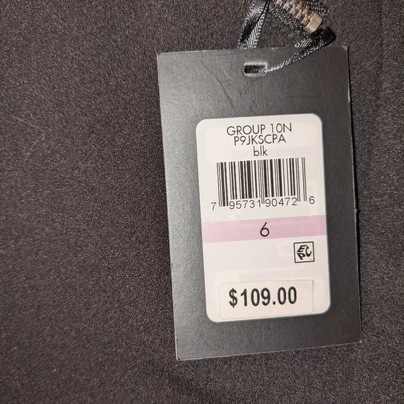 DKNY Black Pants with Faux Leather Waist Band - Picture 5 of 6